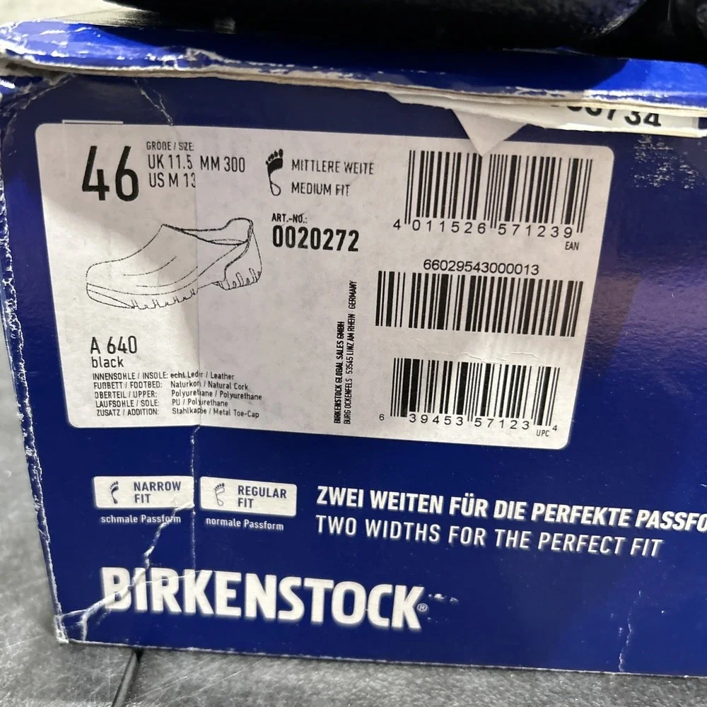 Birkenstock A 640 Polyurethane Black EU 46 US M 13 Mens